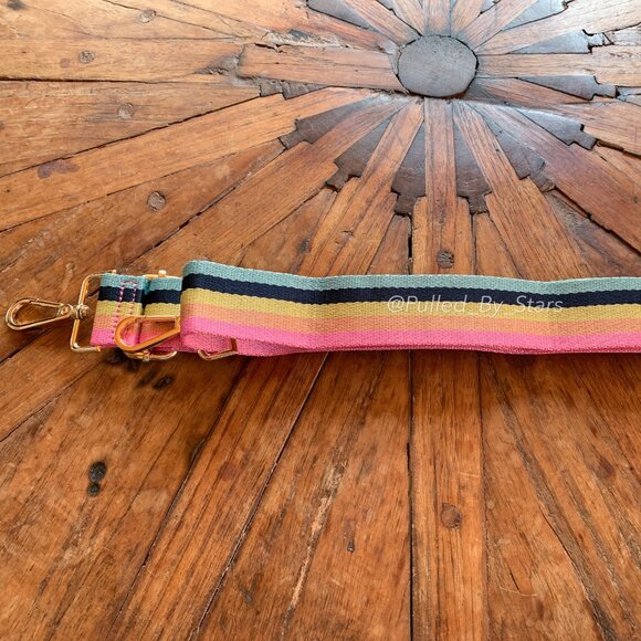 NWOT Retro Rainbow Pastel Striped Detachable Bag Strap (57" Adjustable Length) - Picture 12 of 15